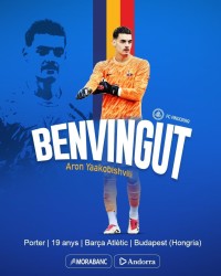 竞技宝官网-官方：巴萨19岁门将雅各比什维利租借加盟西乙FC安道尔